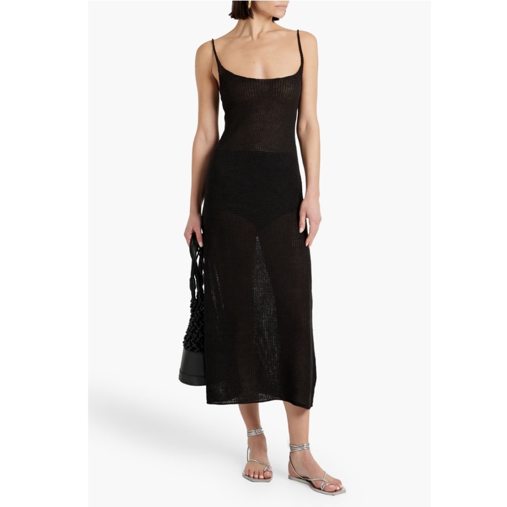 Onia XS Linen Sweater Scoop Maxi Dress